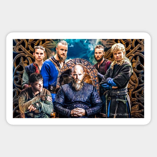 Ragnar Lodbrok "There i shall wait for my sons to join me..." Sticker by Vera-Adxer